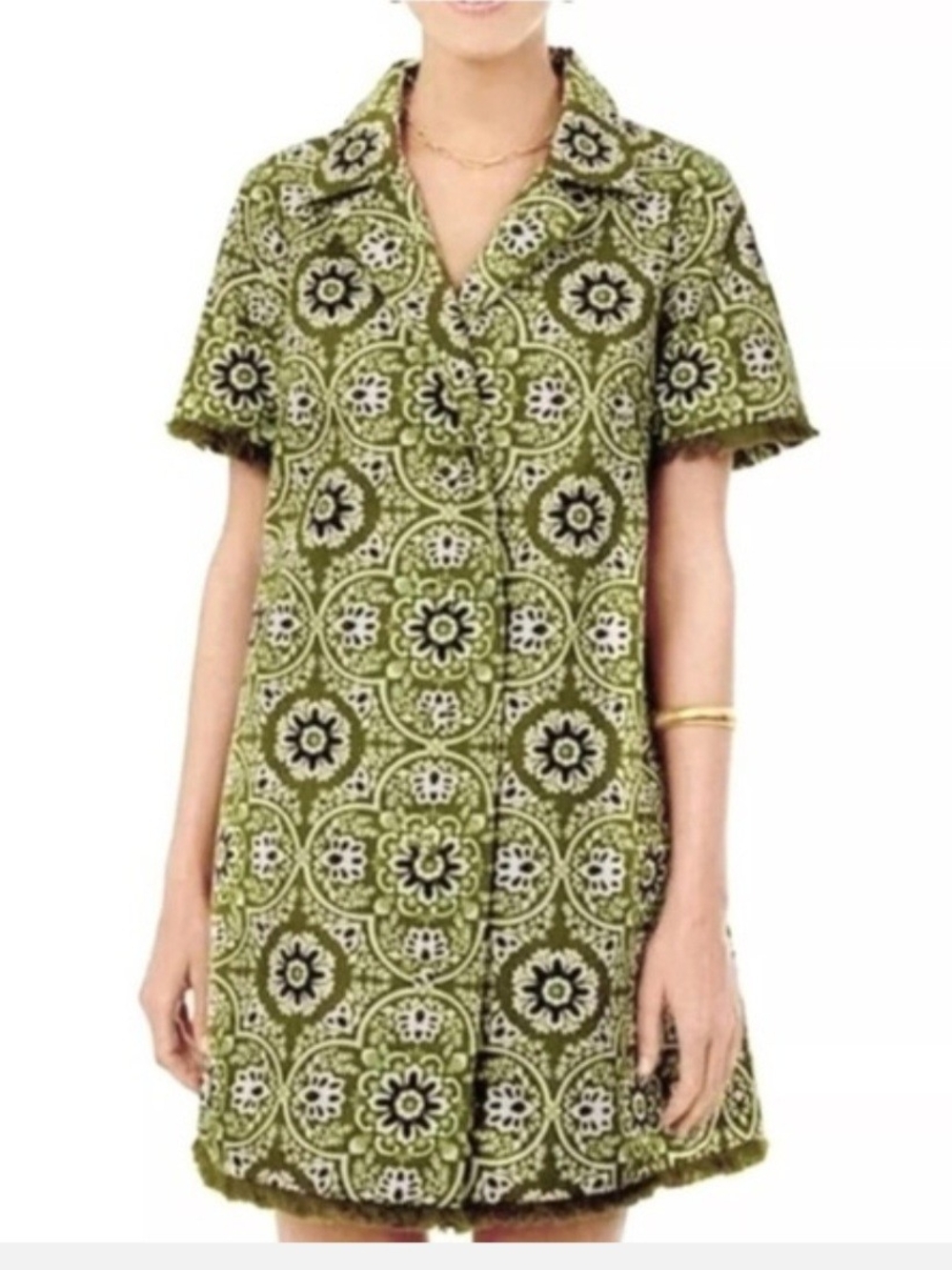 Tuckernuck Olive Green Marley Short-Sleeve Mini Dress Size S